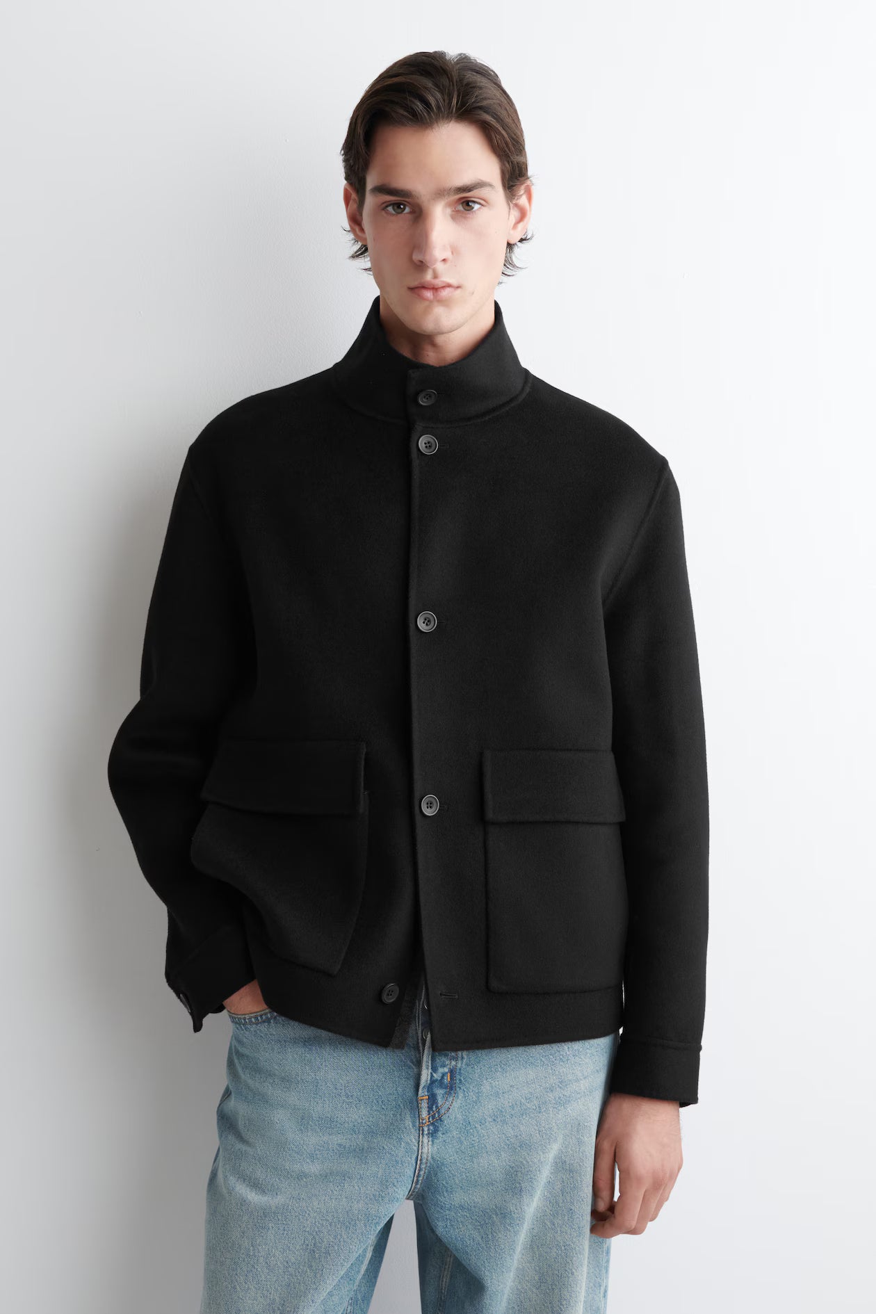 Wool Funnel Neck Coat
