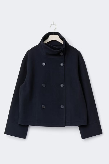 High Neck Short Felt Jacket