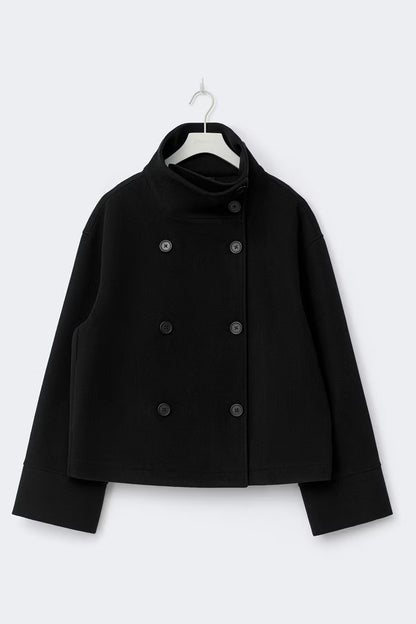 High Neck Short Felt Jacket