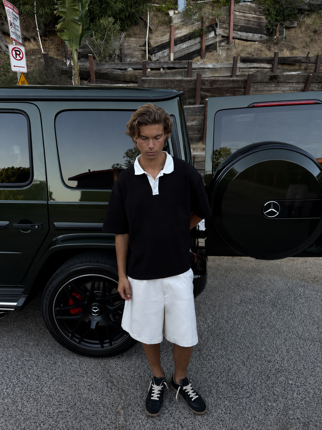 Black & White Boxy Polo Tee