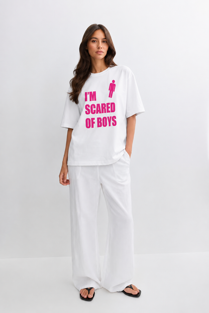 I'm Scared Of Boys - White Tee