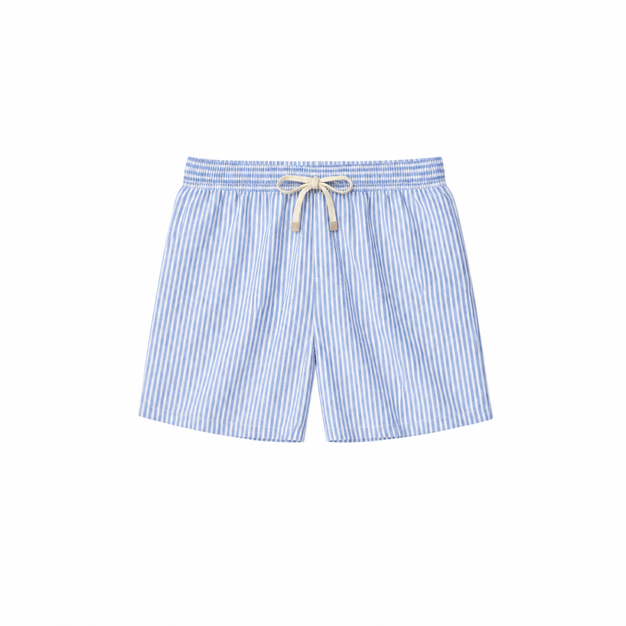 Striped Linen Blue Shorts