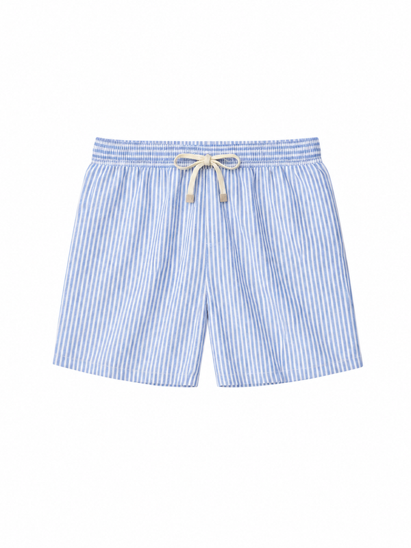Striped Linen Blue Shorts
