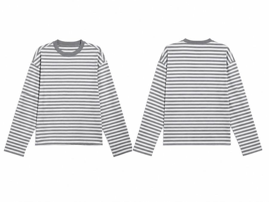 Grey/White Striped Longsleeve