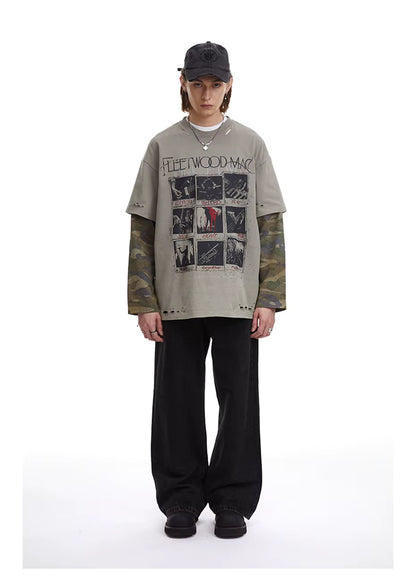 Noireve Double Layered Camo Longsleeve