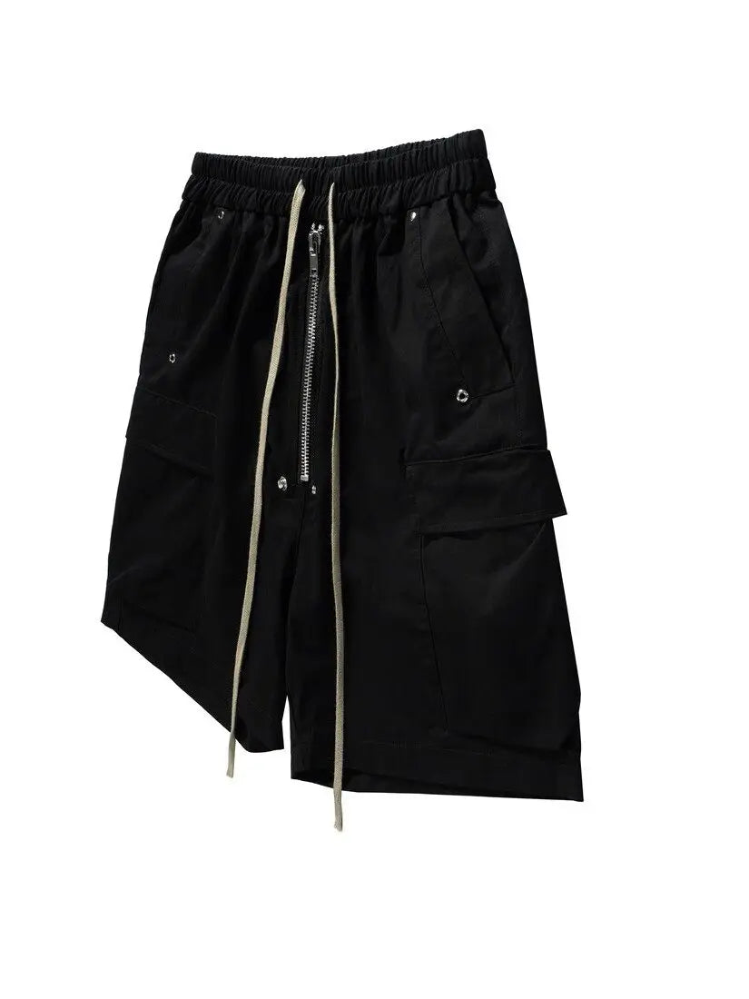 Double Zipper Tech Shorts Black