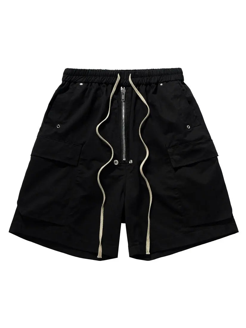 Double Zipper Tech Shorts Black