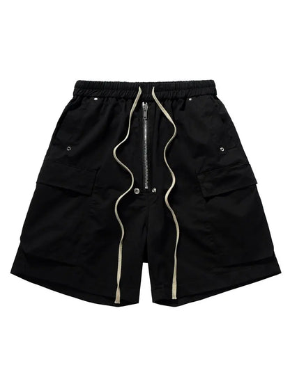 Double Zipper Tech Shorts Black