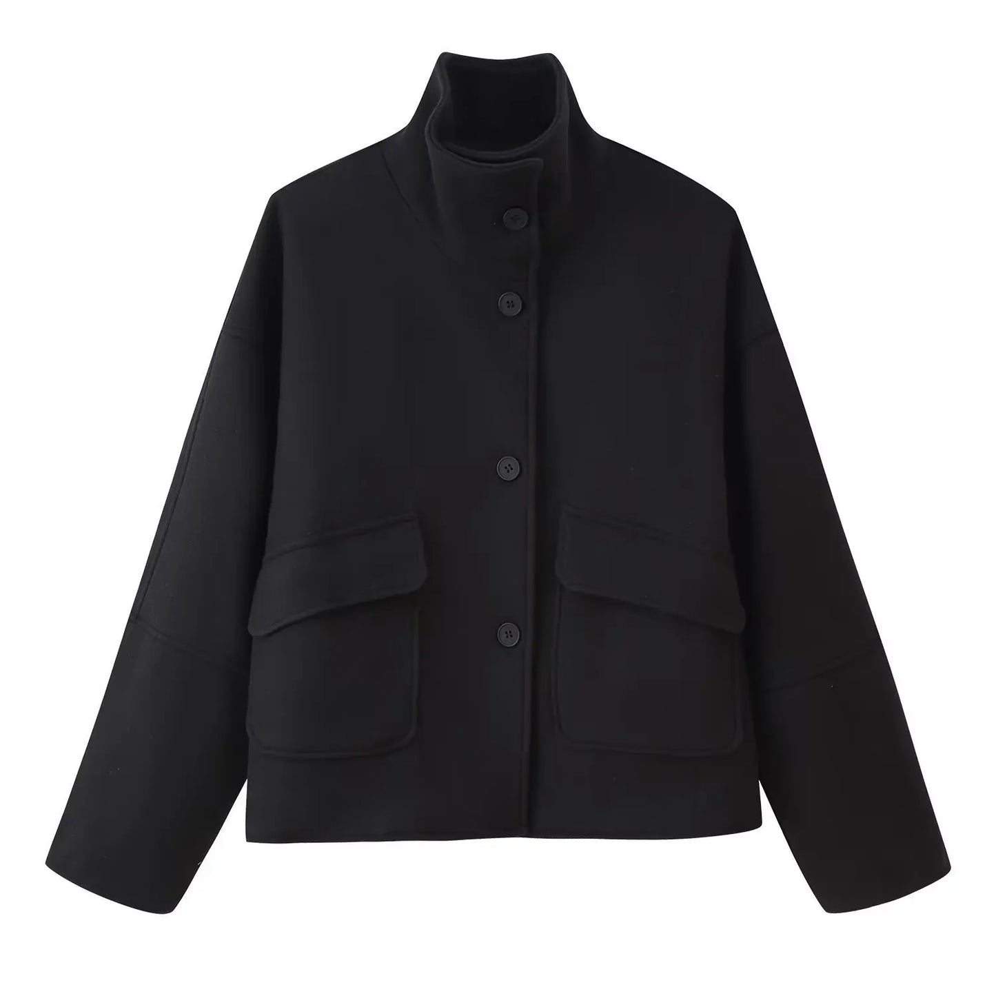 Wool Funnel Neck Coat