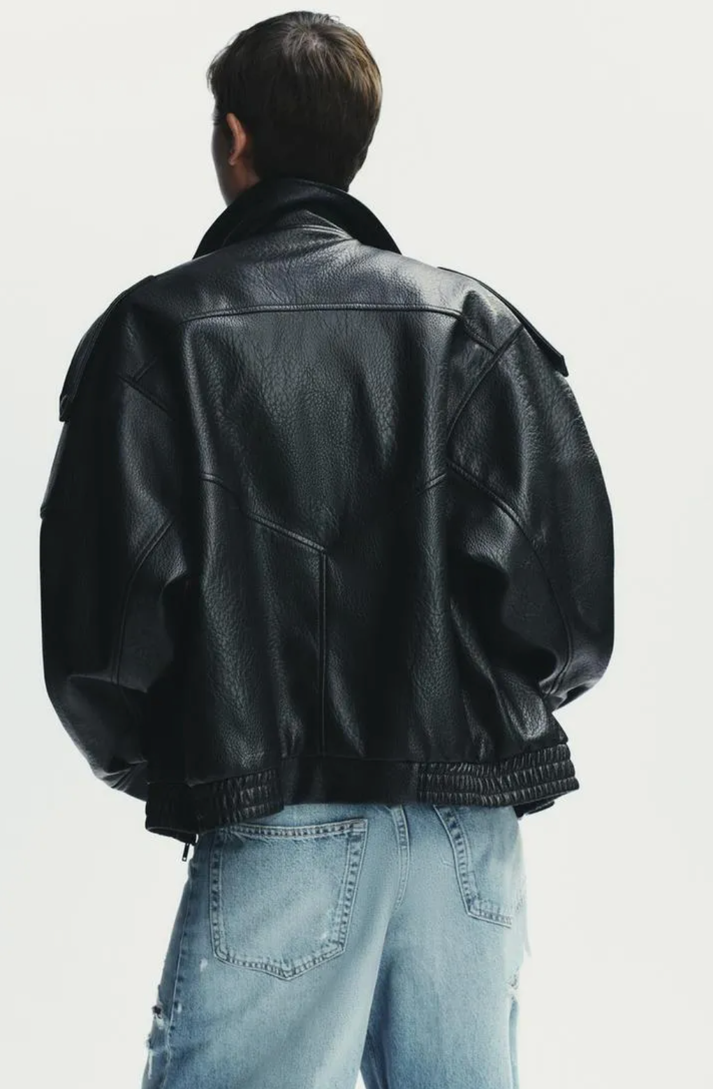 Noireve - Leather Collar Jacket