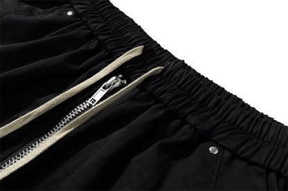 Double Zipper Tech Shorts Black